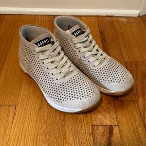 Nobull sand mid rise leather trainers